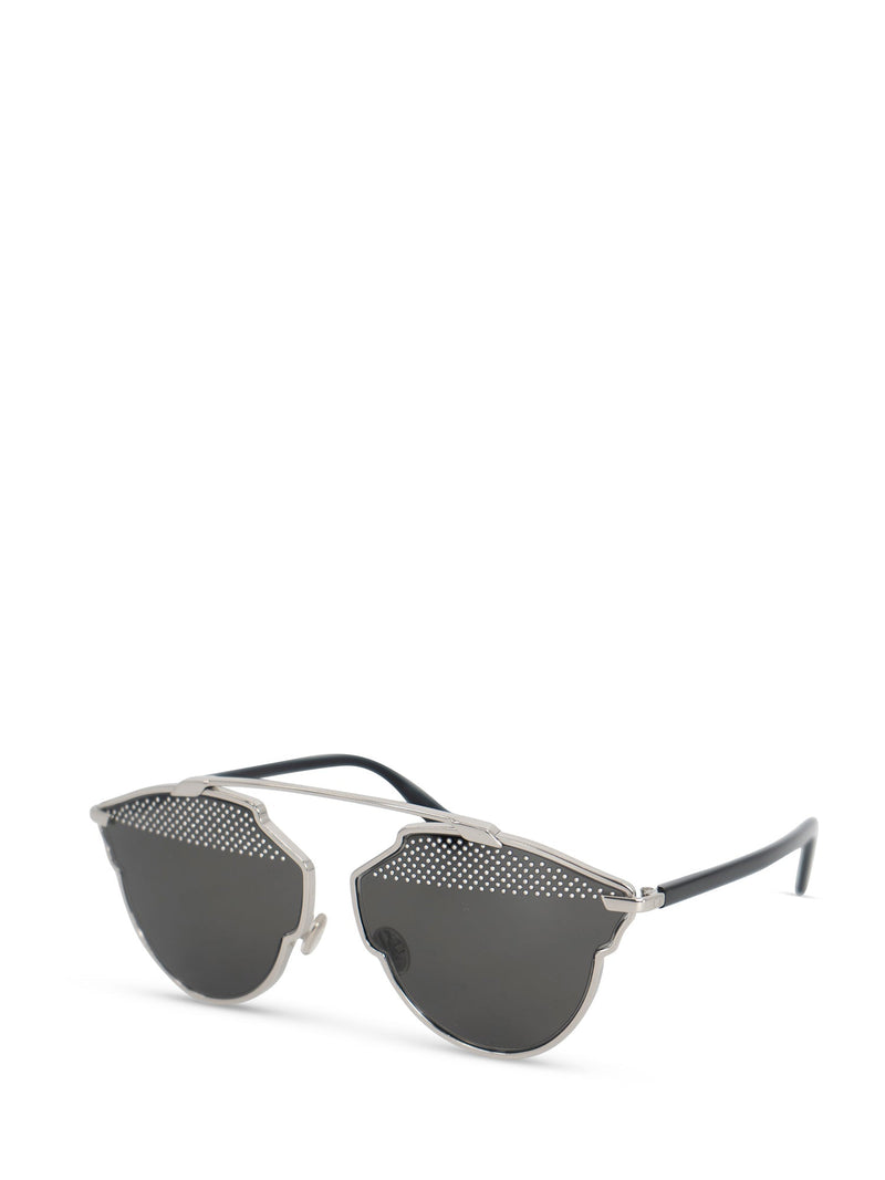 Christian Dior "Dior So Real S" Cat Eye Sunglasses Silver Black-designer resale