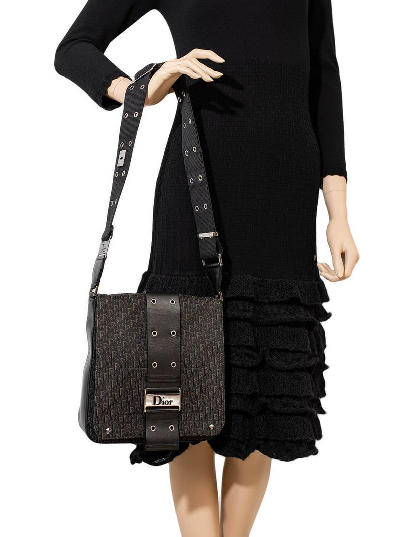 Christian Dior Diorissimo Monogram Cross body Bag Black-designer resale