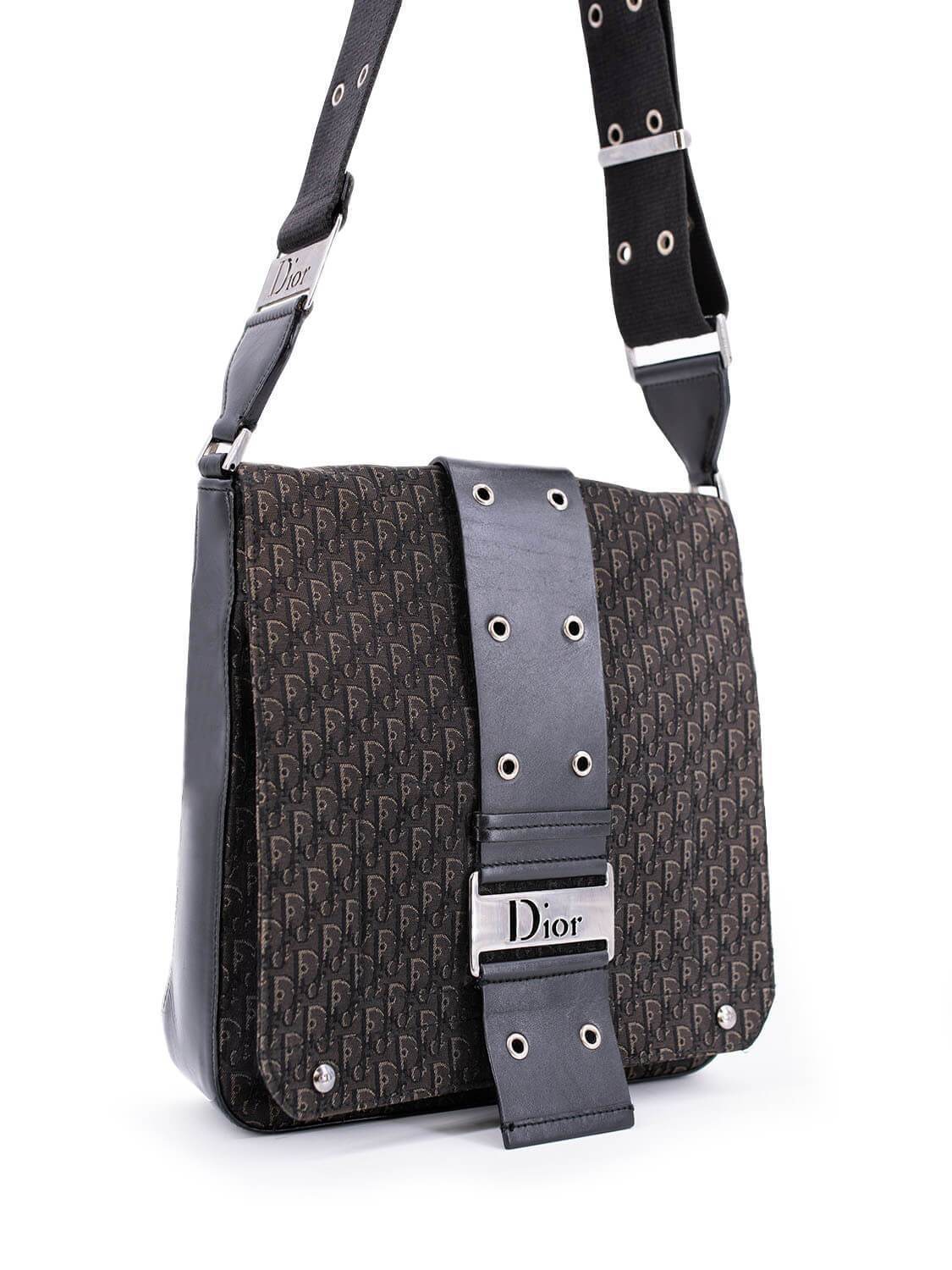 Christian Dior Diorissimo Monogram Cross body Bag Black-designer resale