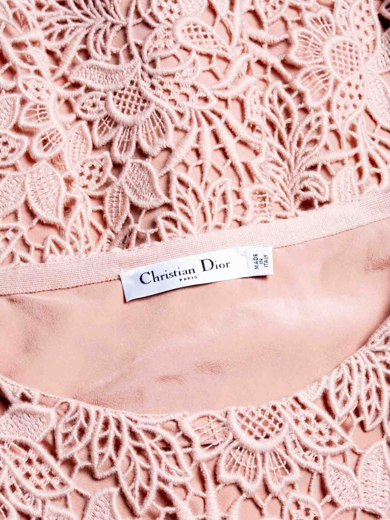 Christian Dior Lace A Line Midi Dress Blush Pink-designer resale
