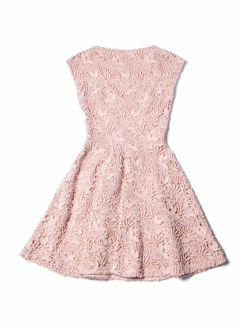 Christian Dior Lace A Line Midi Dress Blush Pink-designer resale