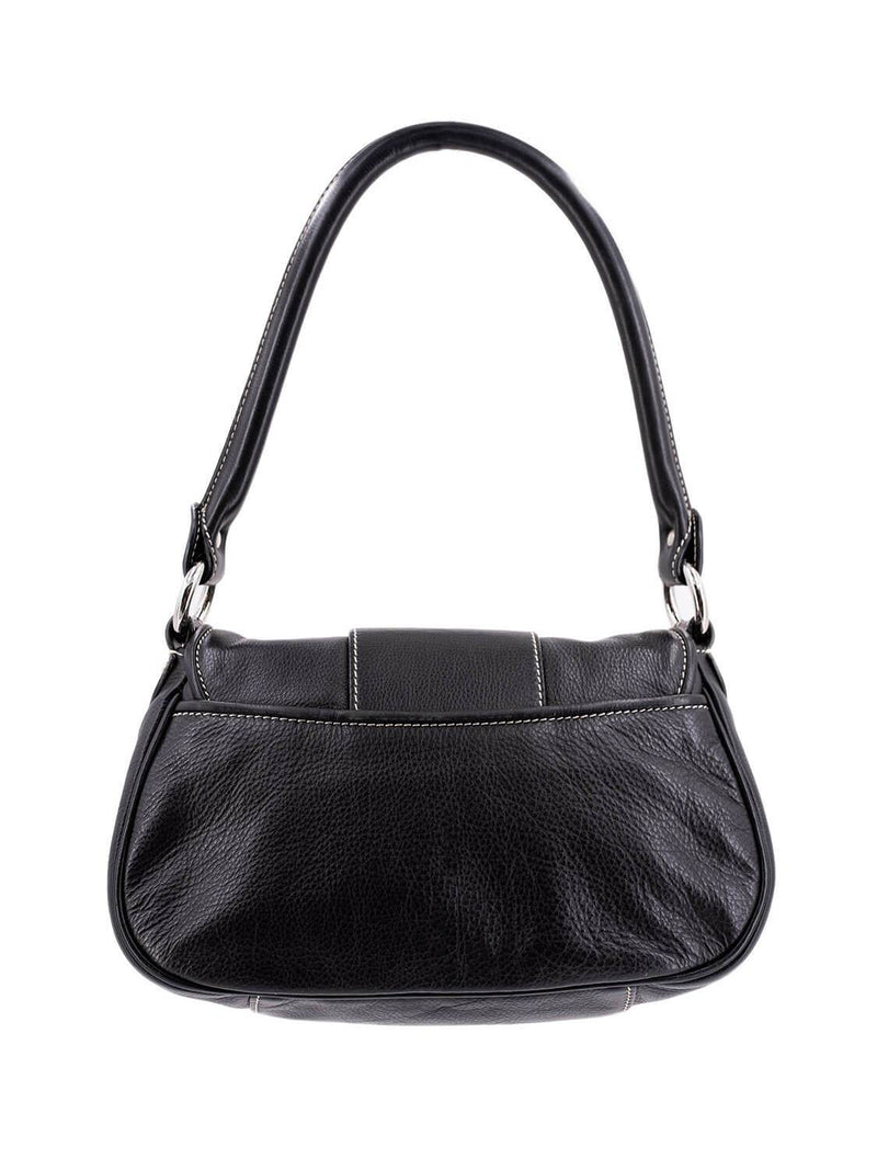 Christian Dior Leather CD Flap Bag Black-designer resale