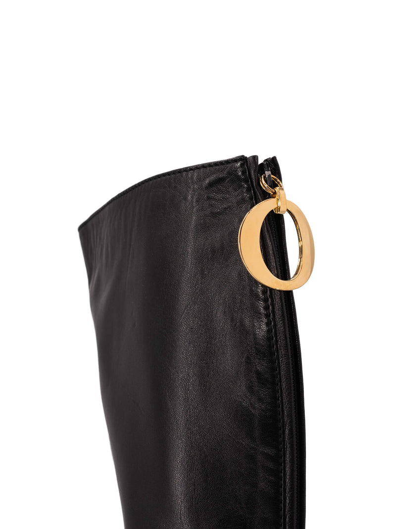 Christian Dior Leather Effrontee Boots Black-designer resale