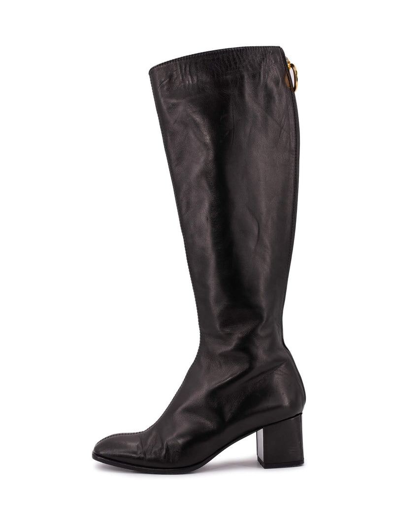 Christian Dior Leather Effrontee Boots Black-designer resale