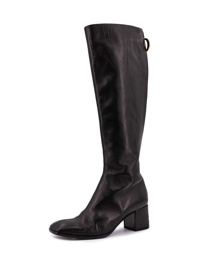 Christian Dior Leather Effrontee Boots Black-designer resale