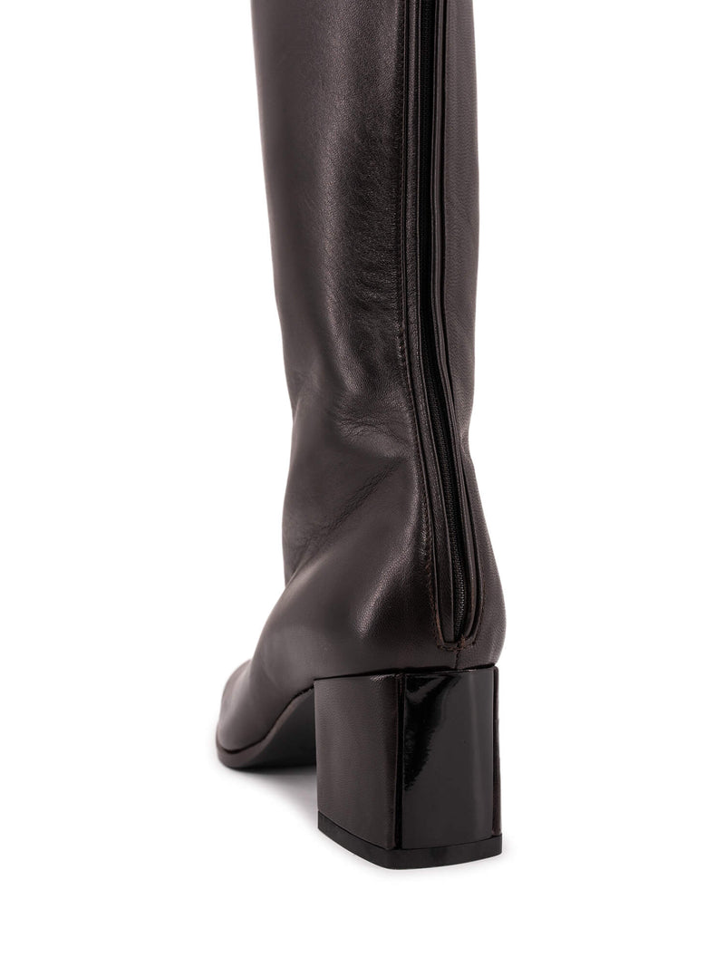 Christian Dior Leather Effrontee Boots Brown-designer resale