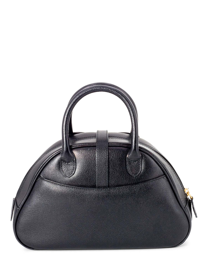Christian Dior Vintage Logo Mini Double Saddle Bag Zip Black