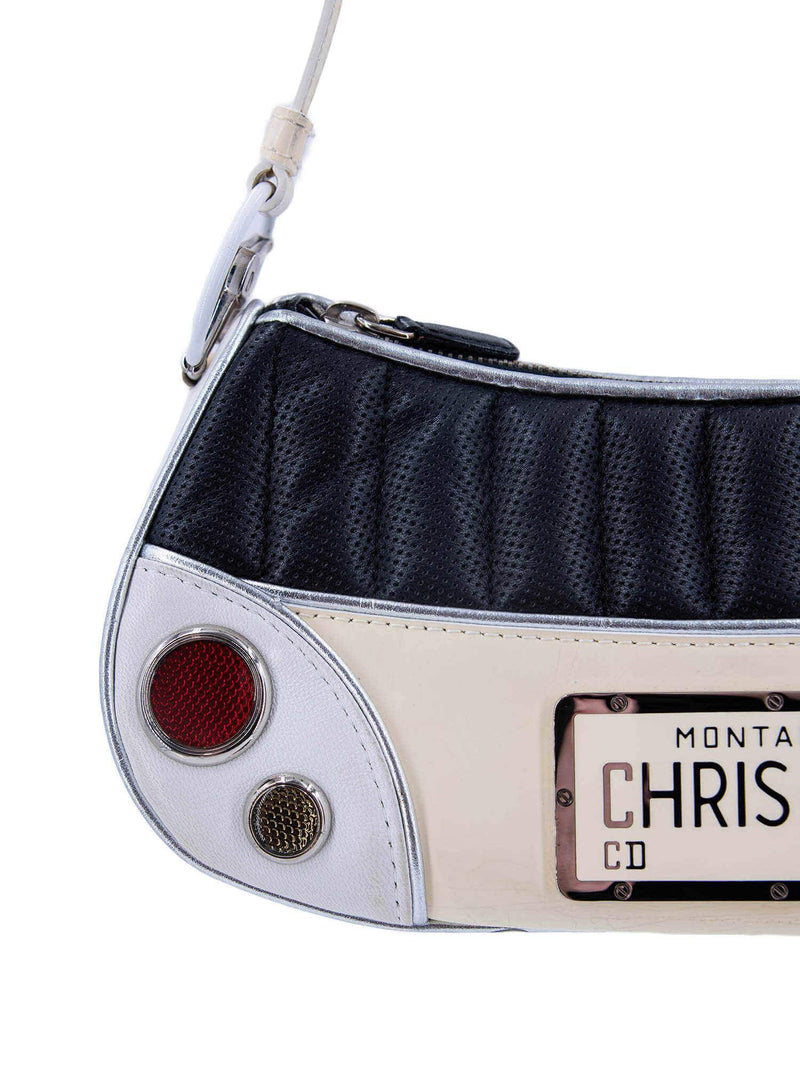 Christian Dior Leather Montaigne Chris 1947 License Plate Bag Black
