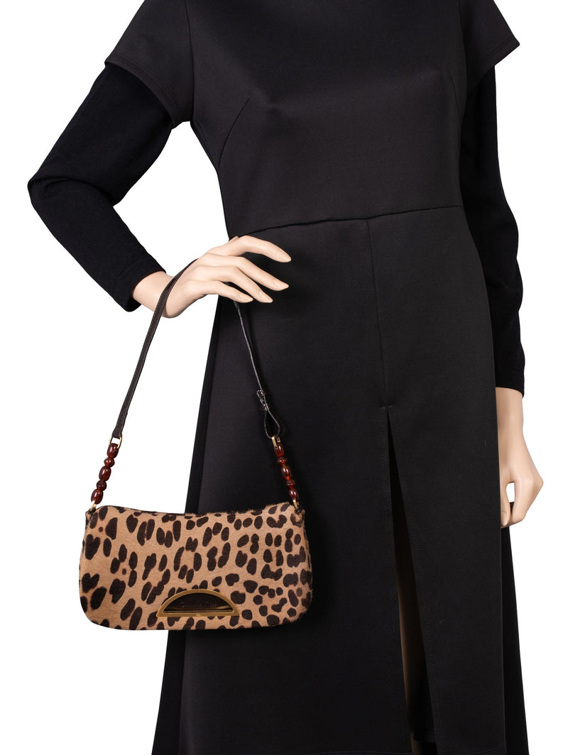 Christian Dior Leopard Print Flap Bag-designer resale