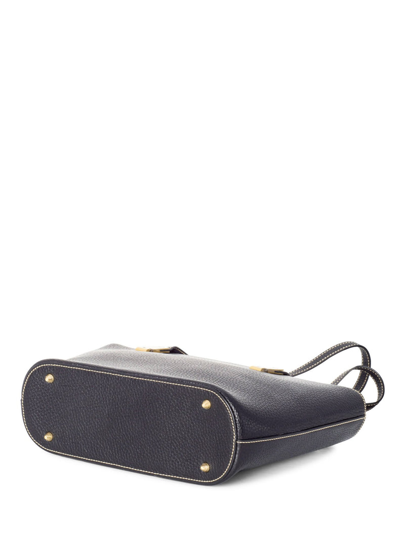 Christian Dior Logo Leather Shoulder Bag Black-designer resale