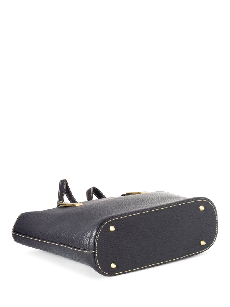 Christian Dior Logo Leather Shoulder Bag Black-designer resale