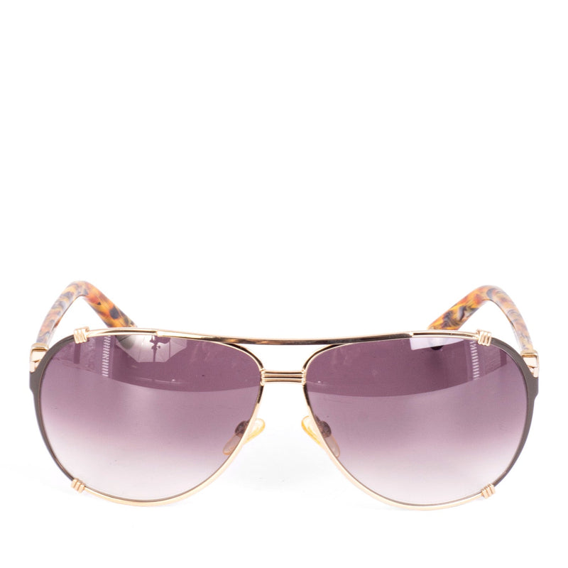 Christian Dior Logo Tortoise Aviator Sunglasses-designer resale