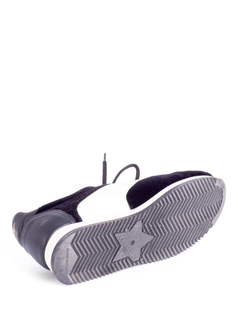 Christian Dior Logo Velvet Leather Diorun Sneakers Black White-designer resale