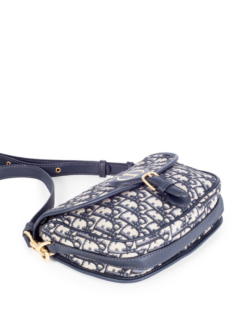 Christian Dior Oblique Jacquard Bobby Bag Blue-designer resale