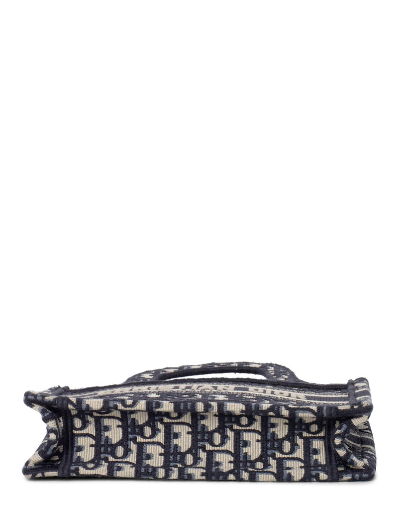 Christian Dior Oblique Mini Book Bag Blue White-designer resale