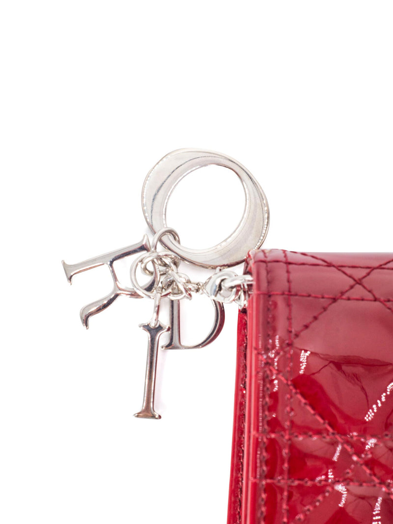 Christian Dior Patent Cannage Lady Dior WOC Bag Red-designer resale