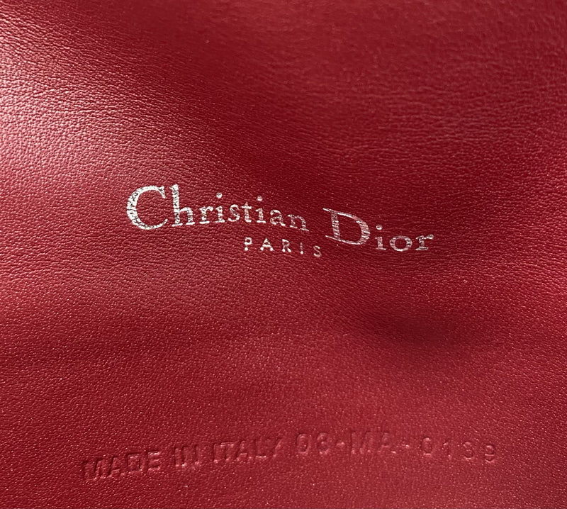 Christian Dior Patent Cannage Lady Dior WOC Bag Red-designer resale