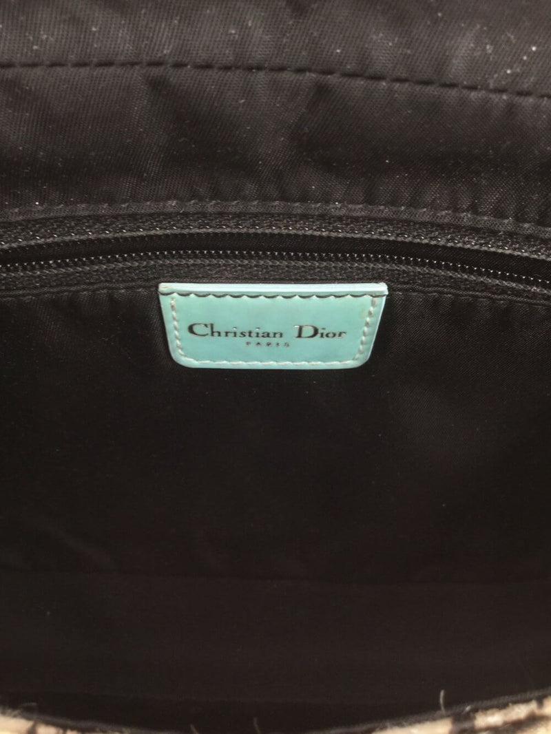 Christian Dior Pony Hair Malice Shoulder Bag Black White-designer resale