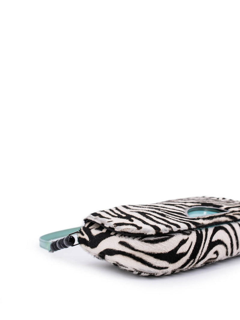 Christian Dior Pony Hair Malice Shoulder Bag Black White-designer resale