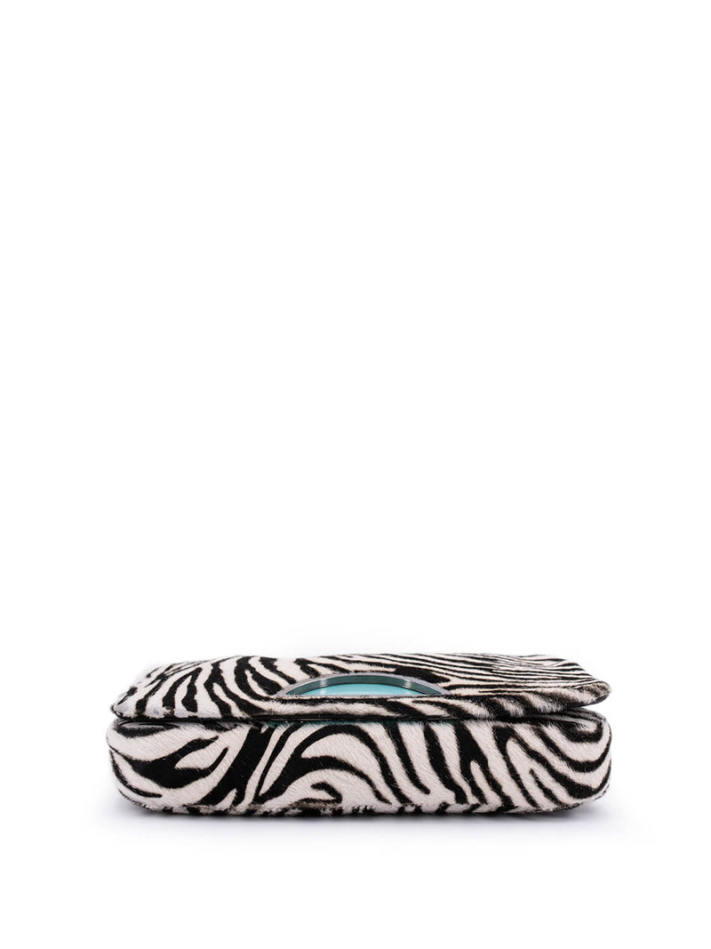 Christian Dior Pony Hair Malice Shoulder Bag Black White-designer resale