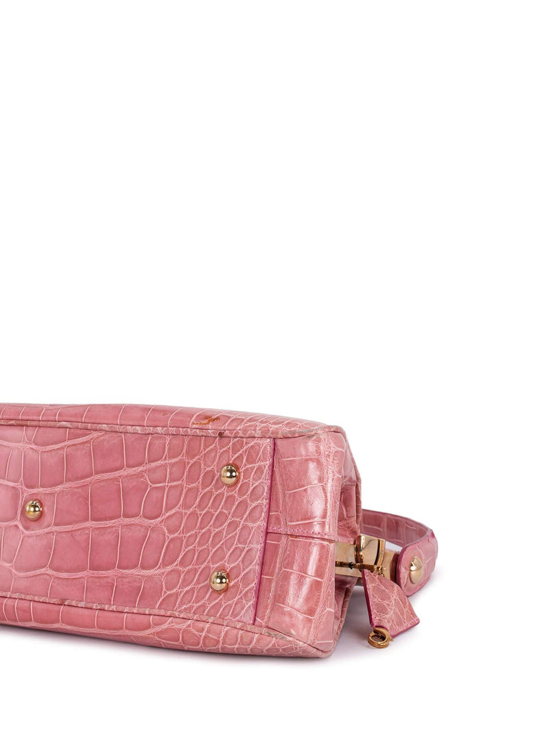 Christian Dior Shiny Crocodile Bag Pink-designer resale