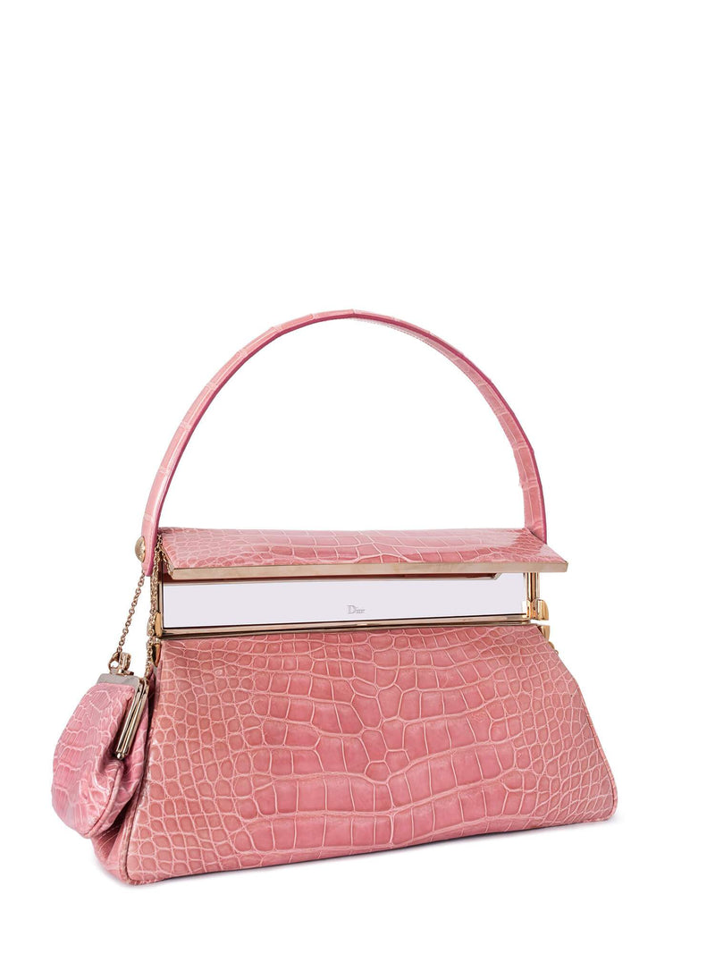 Christian Dior Shiny Crocodile Bag Pink-designer resale