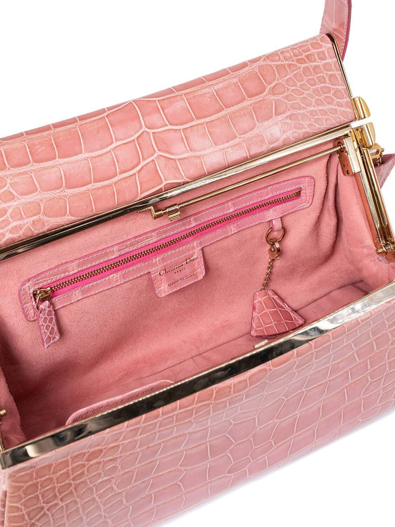 Christian Dior Shiny Crocodile Bag Pink-designer resale
