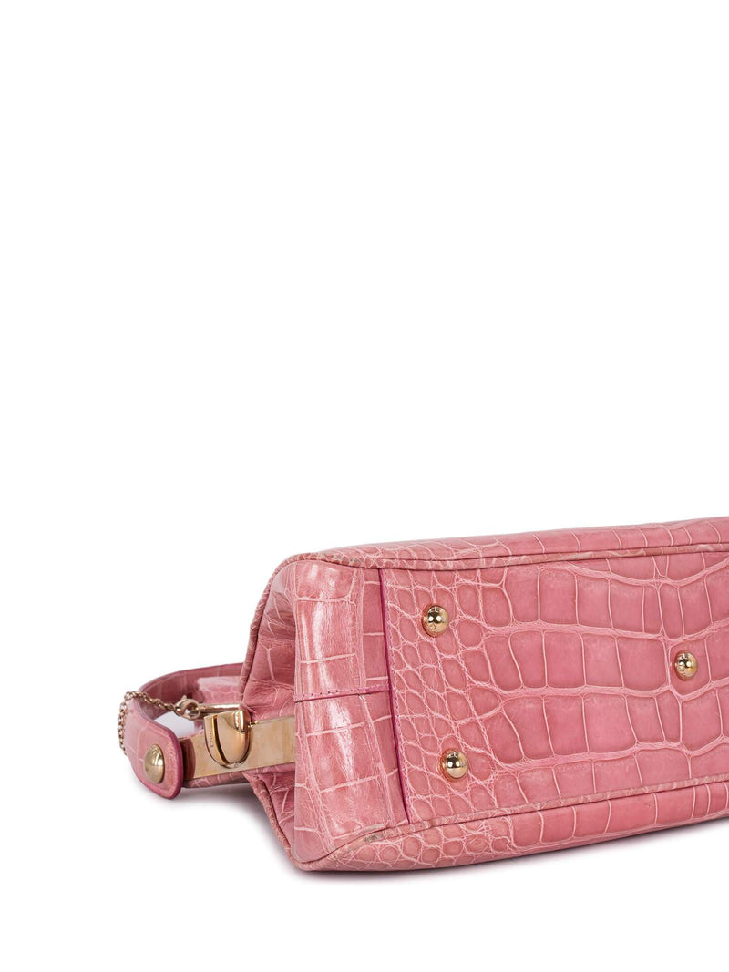 Christian Dior Shiny Crocodile Bag Pink-designer resale