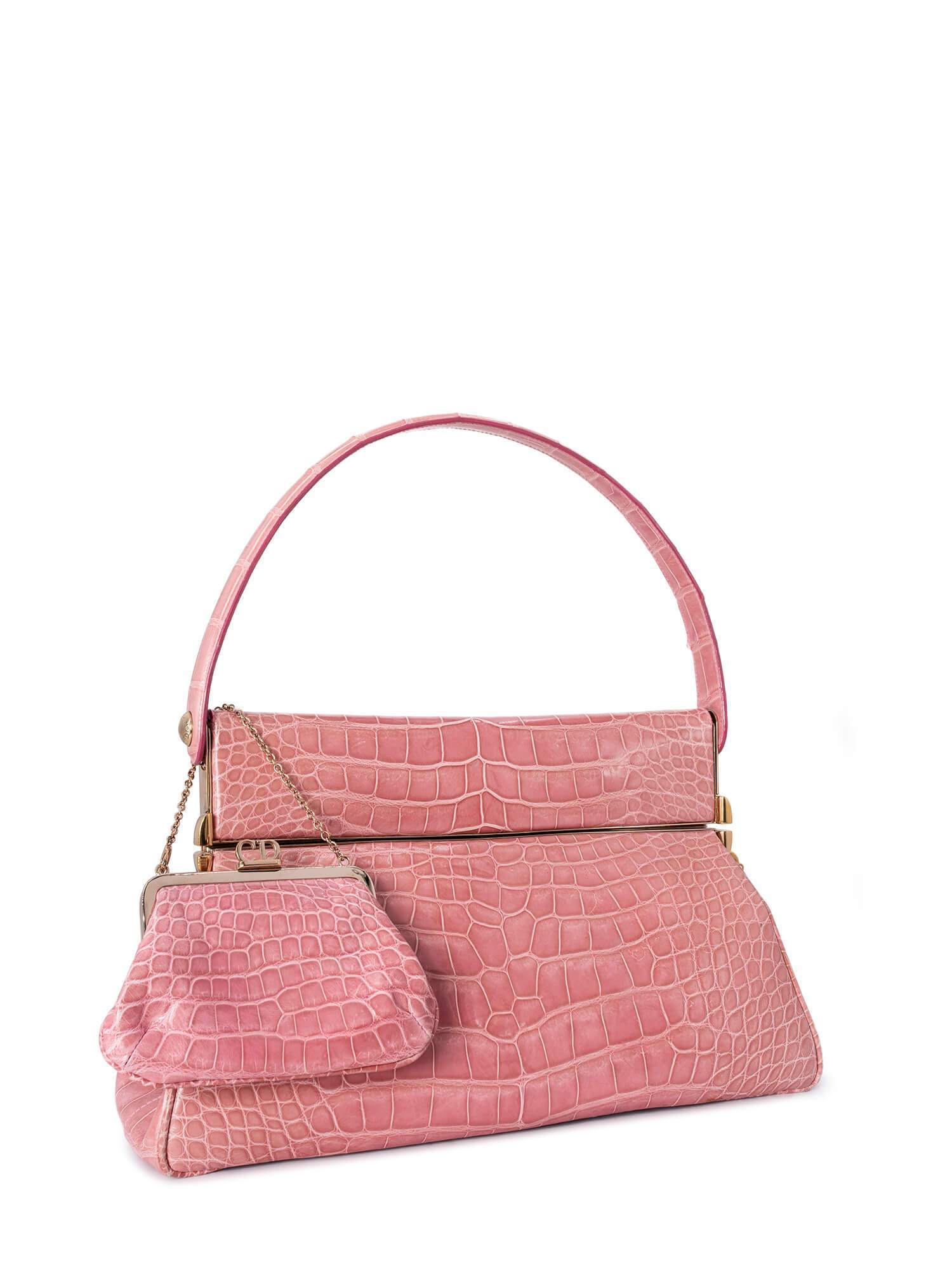 Christian Dior Shiny Crocodile Bag Pink-designer resale