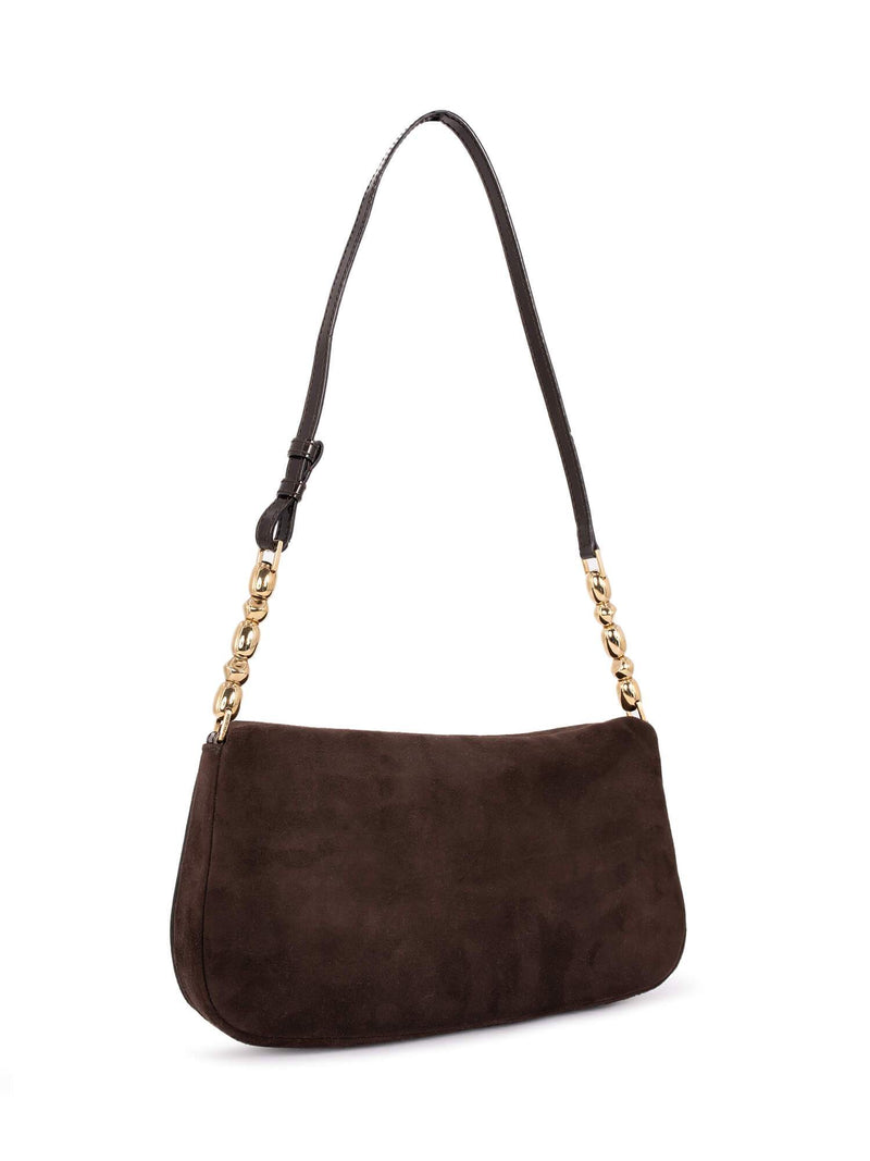 Christian Dior Suede Flap Bag Brown-designer resale