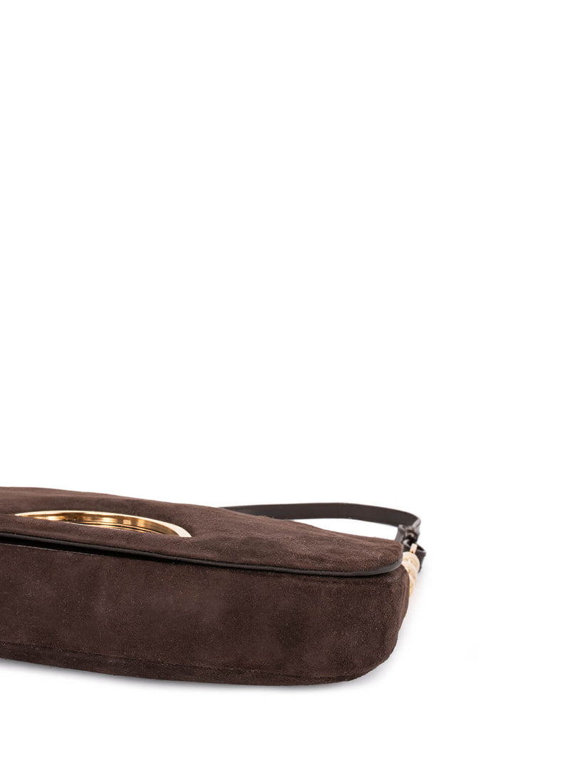Christian Dior Suede Flap Bag Brown-designer resale