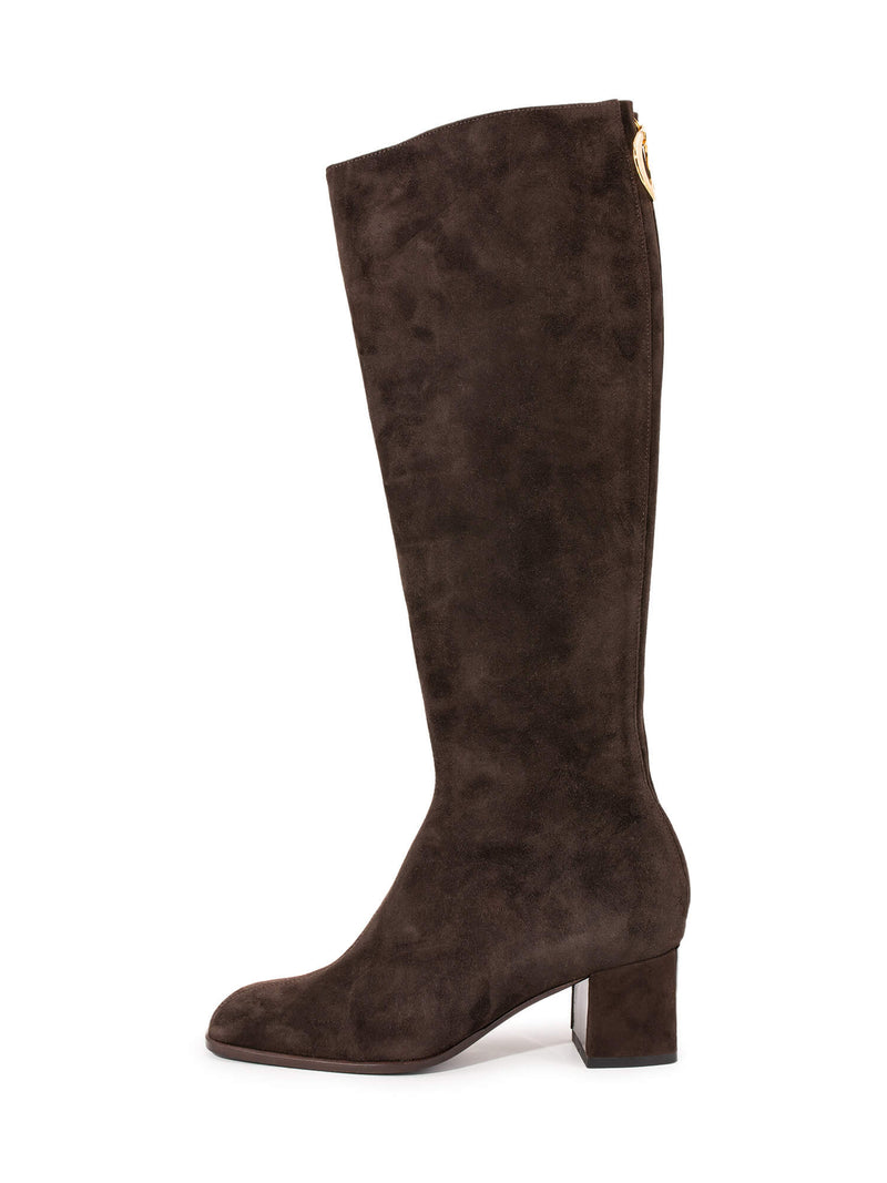 Christian Dior Suede Leather Lady D Boots Brown-designer resale