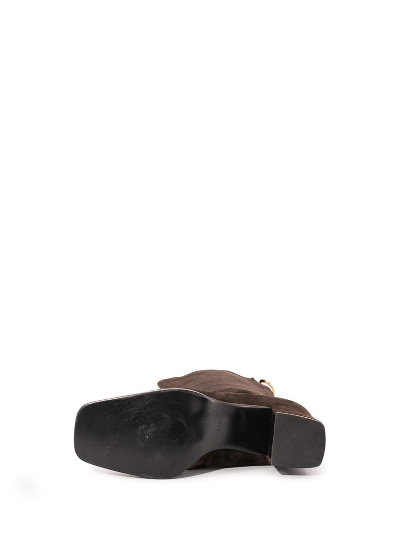 Christian Dior Suede Leather Lady D Boots Brown-designer resale