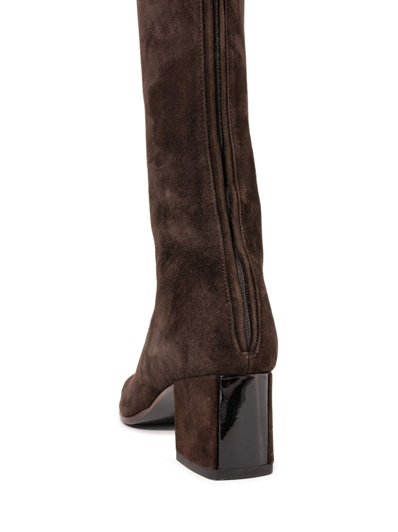 Christian Dior Suede Leather Lady D Boots Brown-designer resale