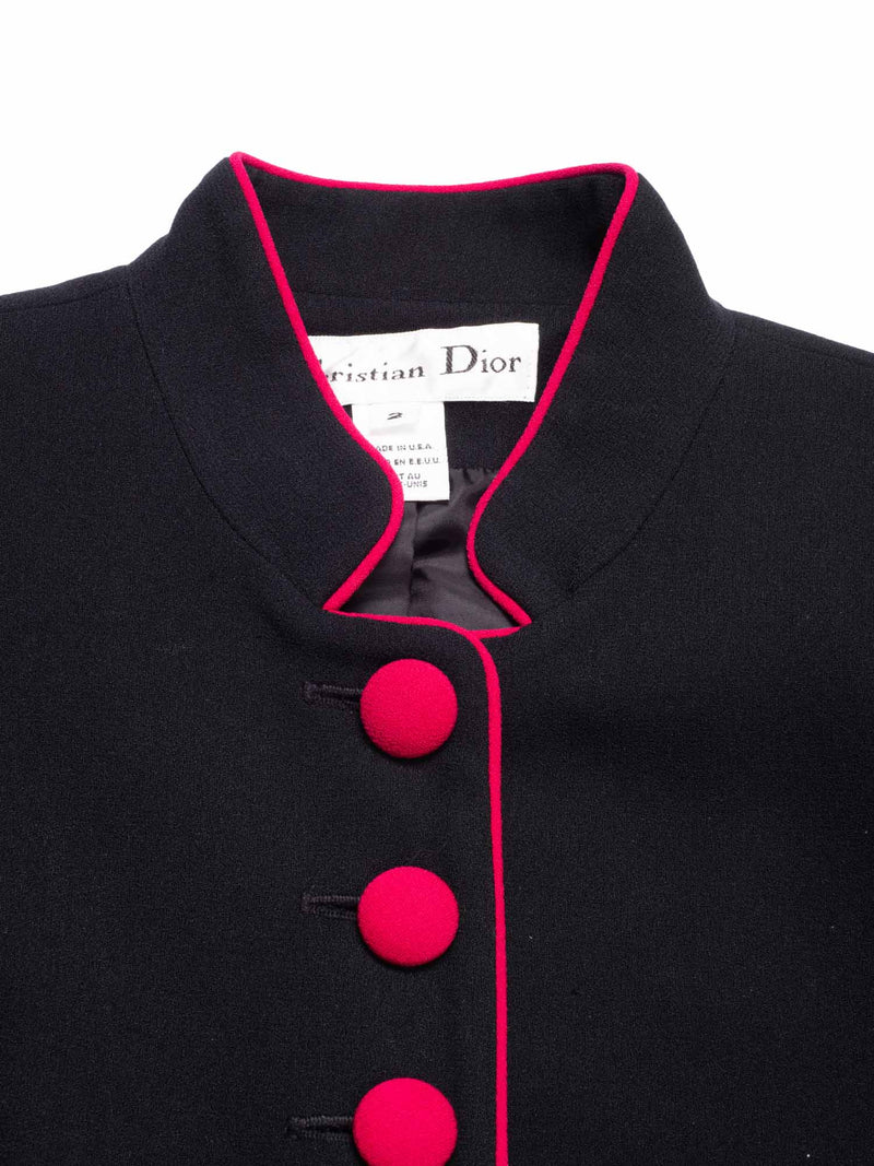 Christian Dior Vintage Fitted Jacket Black Red-designer resale