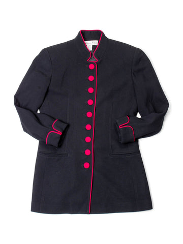Christian Dior Vintage Fitted Jacket Black Red-designer resale