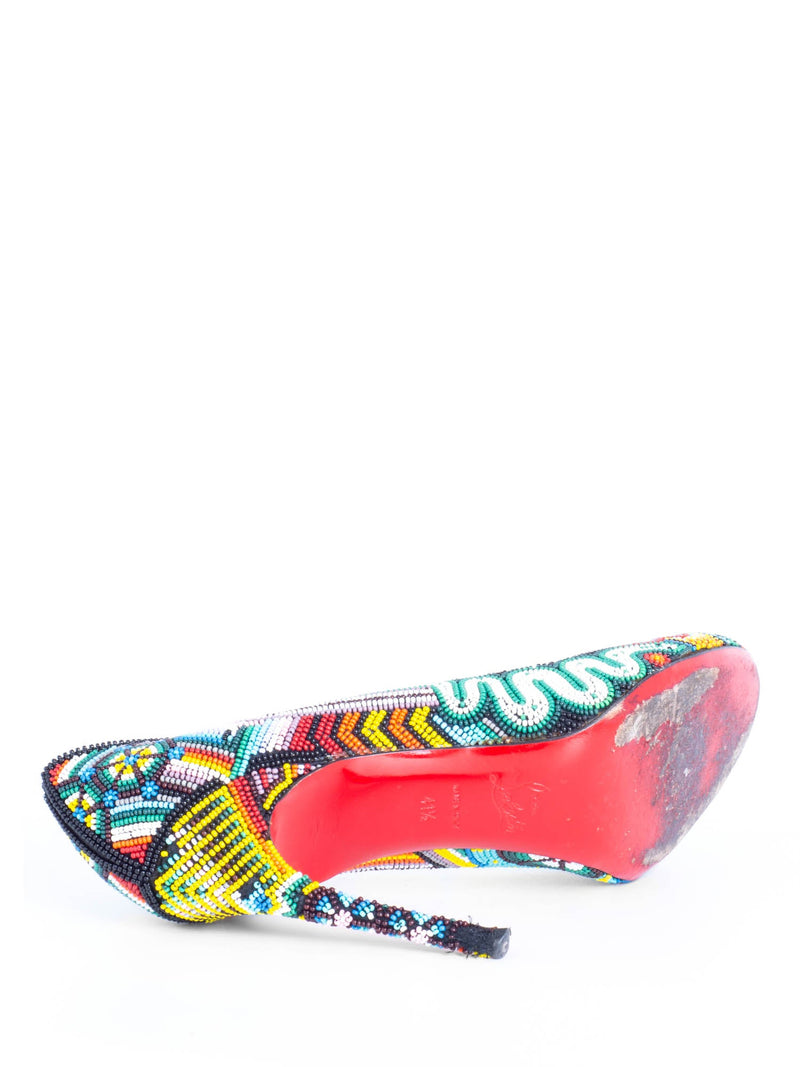 Christian Louboutin Beaded Round Toe Pumps Multicolor-designer resale