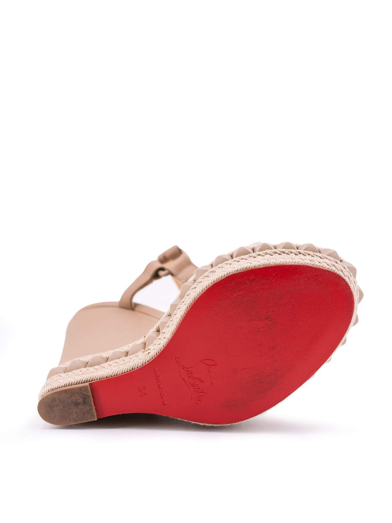 Christian Louboutin Cataclou Wedge Sandals Beige-designer resale