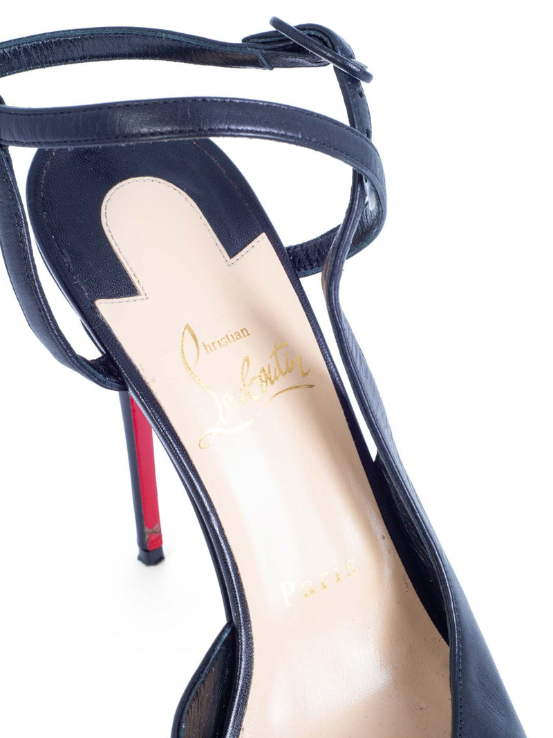 Christian Louboutin Leather Platform Shoes Black-designer resale