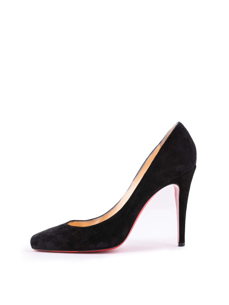Christian Louboutin Suede Pumps Black-designer resale