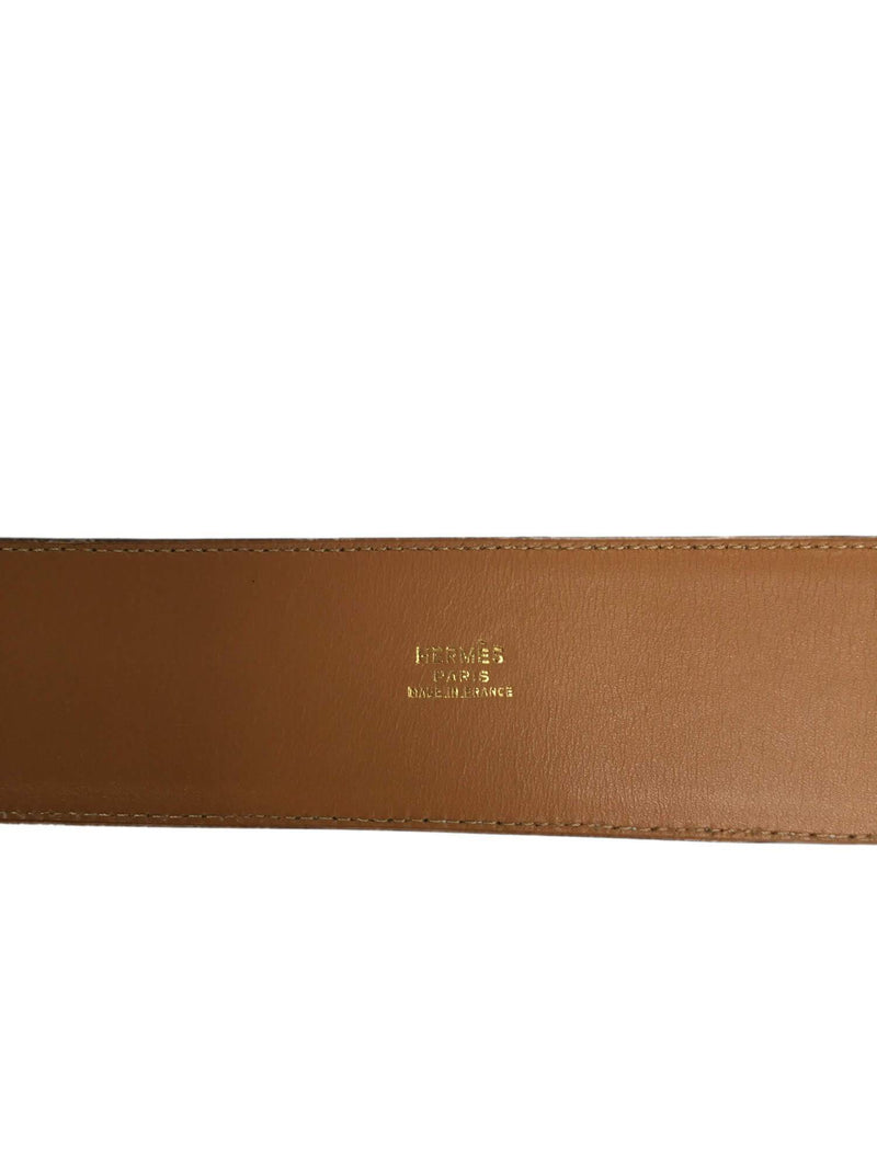 Collier de Chien Wide Brown Epsom Belt Gold Hardware 80-designer resale