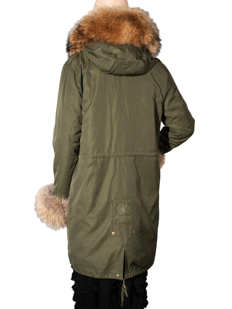 Custom Fox Fur Lined Coat Green