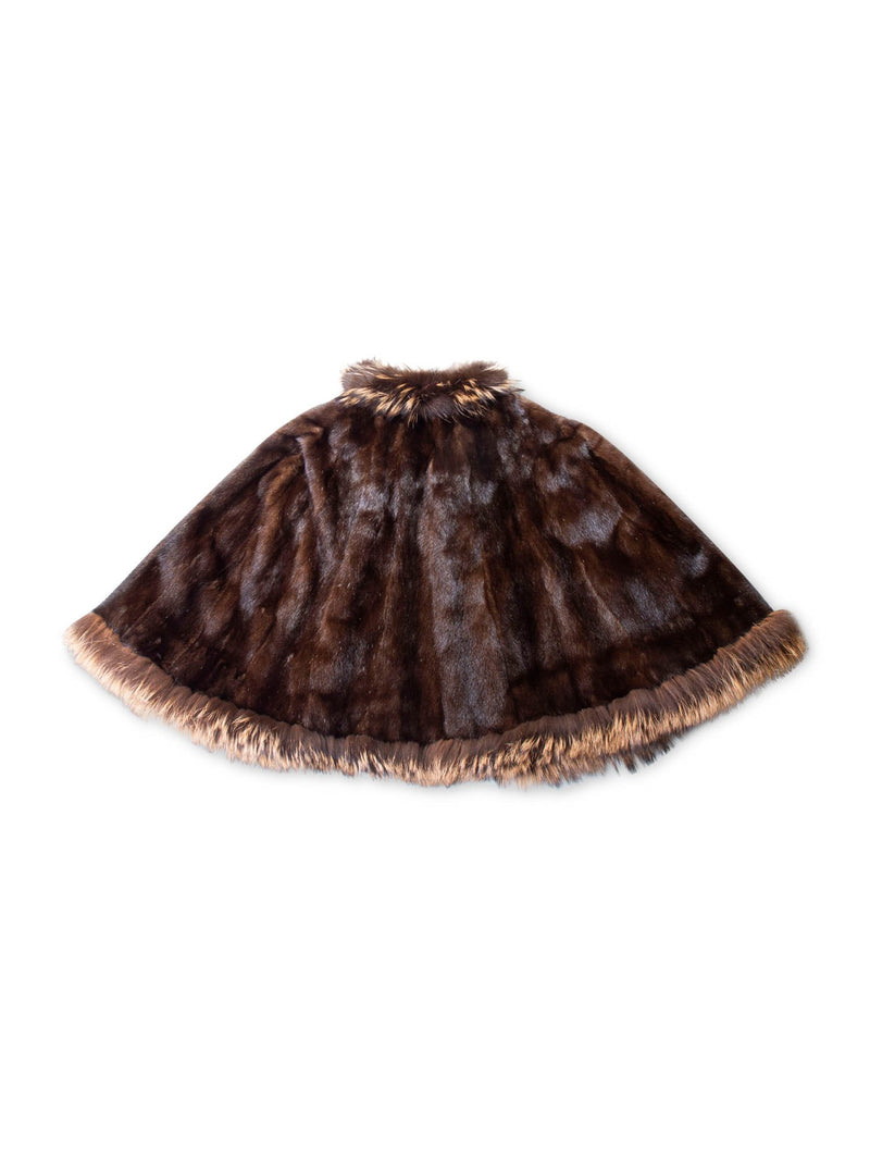 Custom Mink Fox Velvet Reversible Poncho Coat-designer resale