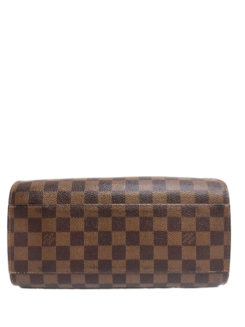 Damier Ebene Triana Top Handle Bag Gold-designer resale