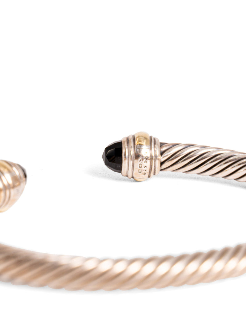 David Yurman 18K Gold Onyx Cuff Bracelet Silver-designer resale