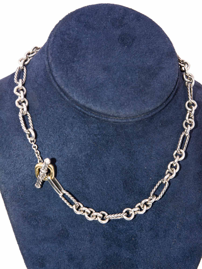 David Yurman 24 Karat Gold Sterling Silver Chain Link Necklace-designer resale