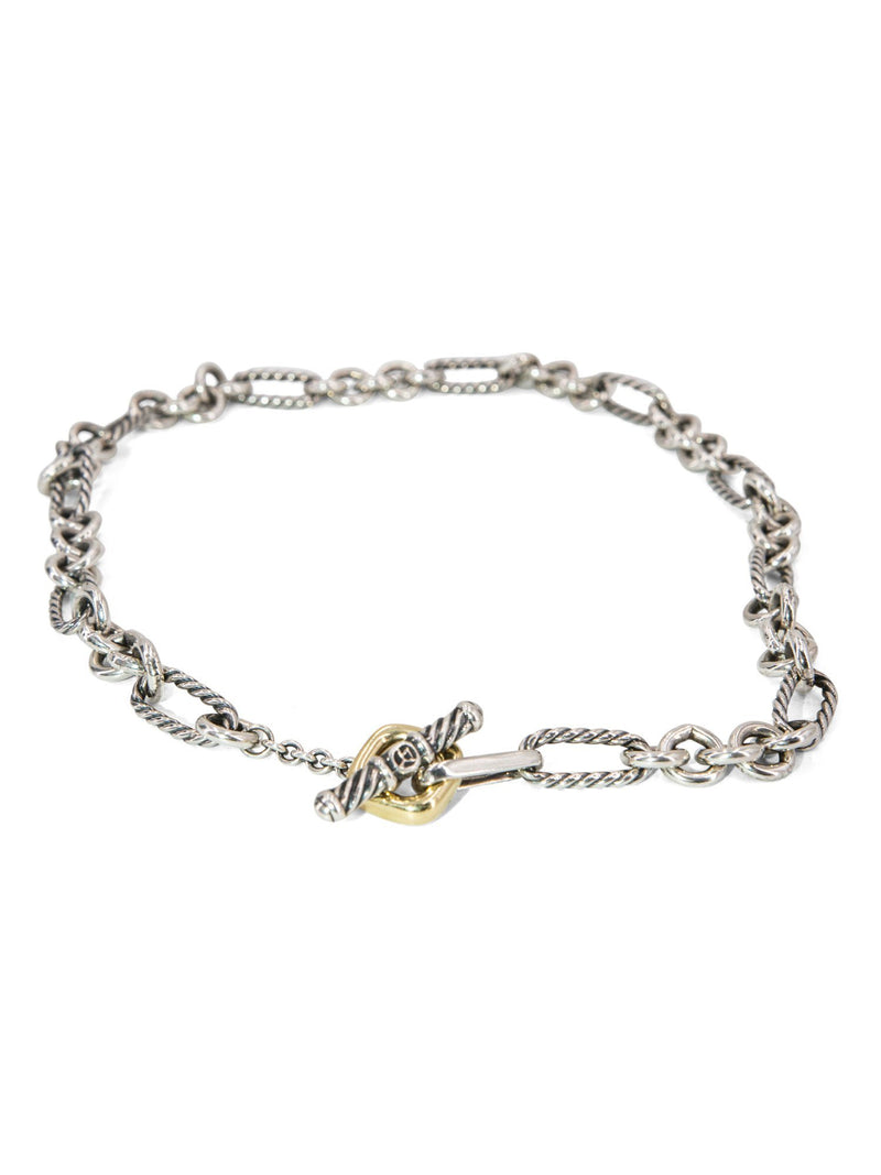 David Yurman 24 Karat Gold Sterling Silver Chain Link Necklace-designer resale