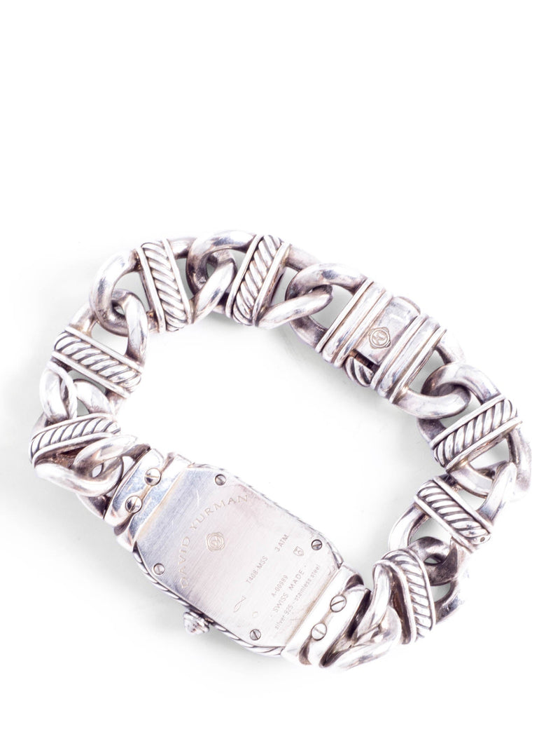 David Yurman Mother of Pearl Sterling Silver Diamond 20mm Madison