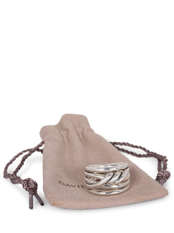 David Yurman Sterling Silver Continuance Ring Silver-designer resale
