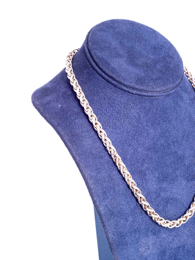 David Yurman Sterling Silver Diamond Necklace-designer resale